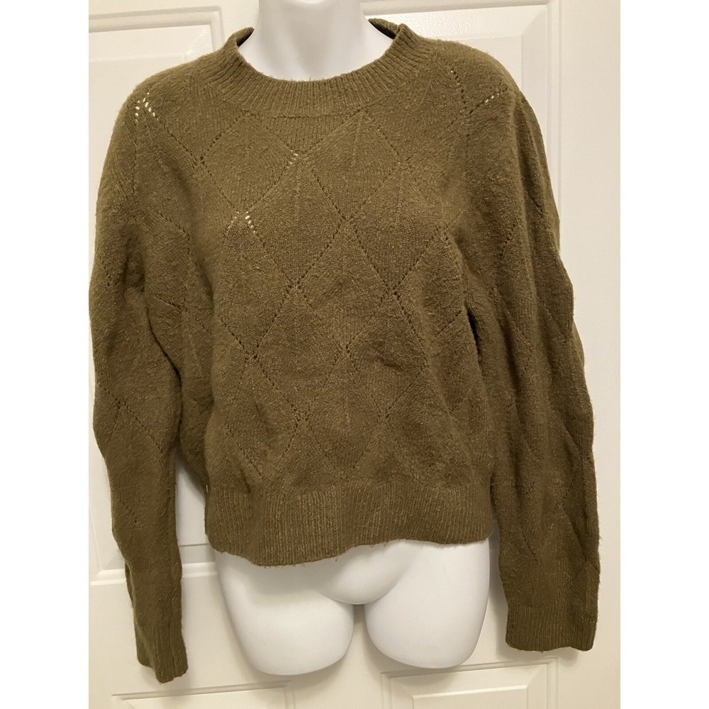 Elodie Olive Green Crop Sweater Women's Size Medium